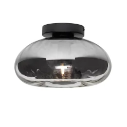 Plafonnier Art déco noir avec verre fumé - Ayesha