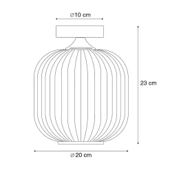 Plafonnier Art déco noir avec verre fumé - Karel