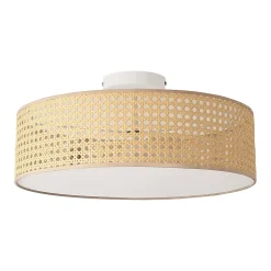 Plafonnier Ascot 3 x E27 blanc aspect rotin lux.pro