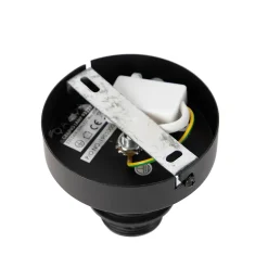 Plafonnier avec abat-jour en coton noir et or 32 cm - Combi Noir