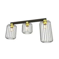 Plafonnier BARN 3 BL GOLD, Emibig Lighting, Fabriqué en EU