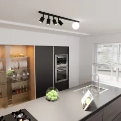 Plafonnier BASTER 5 BLACK, Emibig Lighting, Fabriqué en EU