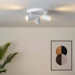 Plafonnier blanc trois spots orientables - Lima