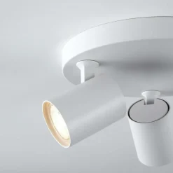Plafonnier blanc trois spots orientables - Lima