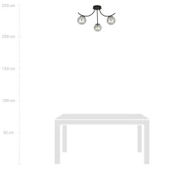 Plafonnier BOSTON 3 BLACK/GRAFIT, Emibig Lighting, Fabriqué en EU