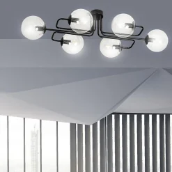 Plafonnier BRENDI 6A BL TRANSPARENT, Emibig Lighting, Fabriqué en EU