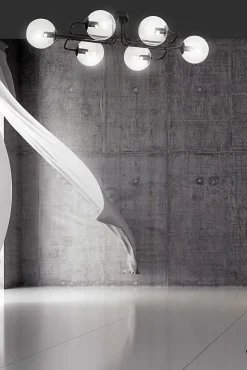 Plafonnier BRENDI 6A BL TRANSPARENT, Emibig Lighting, Fabriqué en EU