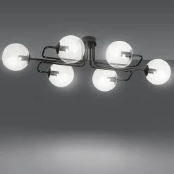 Plafonnier BRENDI 6A BL TRANSPARENT, Emibig Lighting, Fabriqué en EU