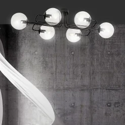 Plafonnier BRENDI 6A BL TRANSPARENT, Emibig Lighting, Fabriqué en EU