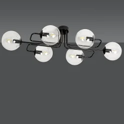 Plafonnier BRENDI 6A BL TRANSPARENT, Emibig Lighting, Fabriqué en EU