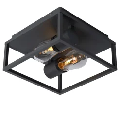 Plafonnier CARLYN en aluminium avec 2xE14 - Noir - Lucide