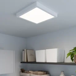 Plafonnier carré blanc LED integrée Hestia blanc neutre L.30 x l.30cm IP20 1800lm 17W GoodHome
