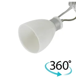 Plafonnier carré gris satiné 4 lumières spots orientables et inclinables 4 x 40 W G9