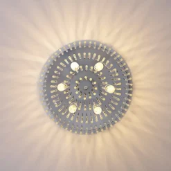 Plafonnier chic chromé en verre cascade de pampille transparentes - Sandrilla