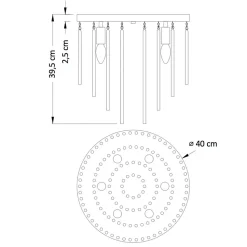Plafonnier chic chromé en verre cascade de pampille transparentes - Sandrilla