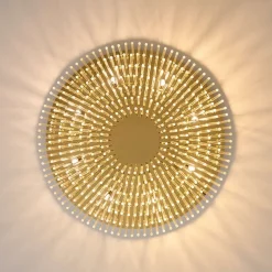 Plafonnier chic doré multi pampille transparentes 62 cm - Sandrilla