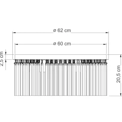 Plafonnier chic doré multi pampille transparentes 62 cm - Sandrilla