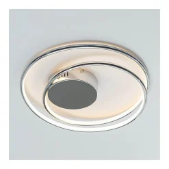 Plafonnier chromé double boucle LED - Xandra