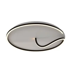 Plafonnier circulaire fin noir LED - Bowen