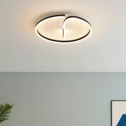 Plafonnier circulaire fin noir LED - Bowen
