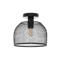 Plafonnier Clark métal noir IP54 E27 40W Ø.25cm Lussiol