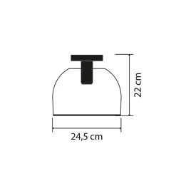 Plafonnier Clark métal noir IP54 E27 40W Ø.25cm Lussiol