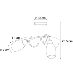 Plafonnier classique en acier 3 lumières - Fortress