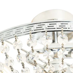 Plafonnier classique en acier avec cristal 3 lumières - Mondrian