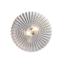 Plafonnier classique noir avec verre fumé 35 cm IP44 - Nohmi