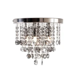 Plafonnier Classique Noir avec Verre Fumé - Medusa