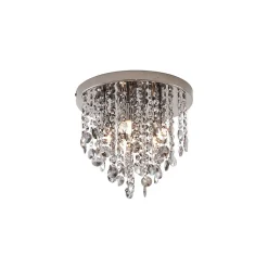 Plafonnier Classique Noir avec Verre Fumé - Medusa