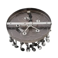 Plafonnier Classique Noir avec Verre Fumé - Medusa