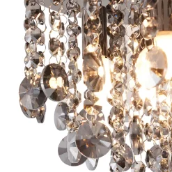 Plafonnier Classique Noir avec Verre Fumé - Medusa