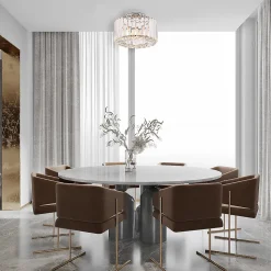 Plafonnier cristal chrome glamour avec douille E27 Vetro Light Prestige