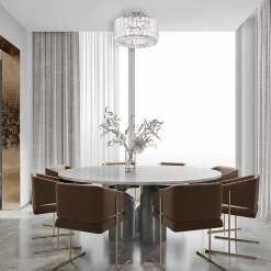 Plafonnier cristal chrome glamour avec douille E27 Vetro Light Prestige