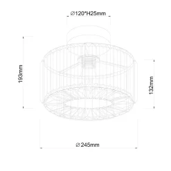Plafonnier cristal chrome glamour avec douille E27 Vetro Light Prestige