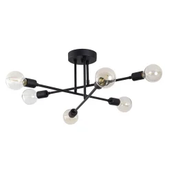 Plafonnier croisé en fer noir - ANDREA