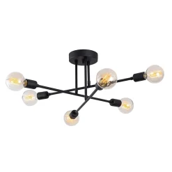 Plafonnier croisé en fer noir - ANDREA