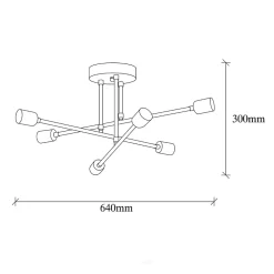 Plafonnier croisé en fer noir - ANDREA