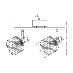 Plafonnier décoratif 2xE14 23W IP20 - Noir et bois