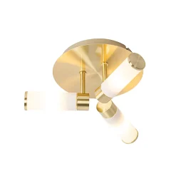 Plafonnier de salle de bain moderne en laiton 3 lumières IP44 - Bath