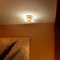 Plafonnier de salle de bain moderne en laiton 3 lumières IP44 - Bath