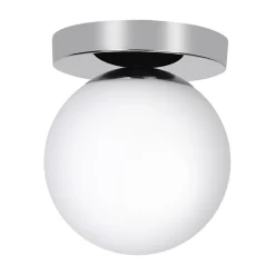 Plafonnier de salle de bain Dorres E14 40W IP44 Ø16cm GoodHome argent