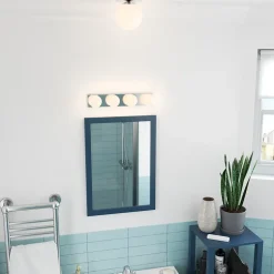 Plafonnier de salle de bain Dorres E14 40W IP44 Ø16cm GoodHome argent