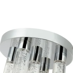 Plafonnier de salle de bain Myvat LED intégrée 1200lm 14W IP44 Ø28cm blanc GoodHome argent