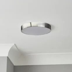 Plafonnier de salle de bain Wapta LED intégrée 1200lm 12W IP44 Ø28,3cm blanc froid & blanc chaud GoodHome chrome brillant