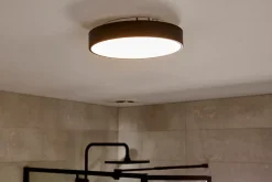 Plafonnier de salle de bain Wapta LED intégrée 1200lm 12W IP44 Ø28,3cm blanc froid & blanc chaud GoodHome noir