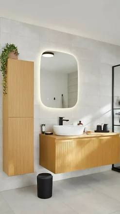 Plafonnier de salle de bain Wapta LED intégrée 1200lm 12W IP44 Ø28,3cm blanc froid & blanc chaud GoodHome noir