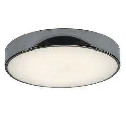 Plafonnier de salle de bain Wapta LED intégrée 1200lm 12W IP44 Ø28,3cm blanc froid & blanc chaud GoodHome noir brillant