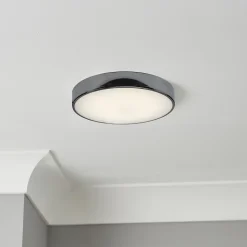 Plafonnier de salle de bain Wapta LED intégrée 1200lm 12W IP44 Ø28,3cm blanc froid & blanc chaud GoodHome noir brillant